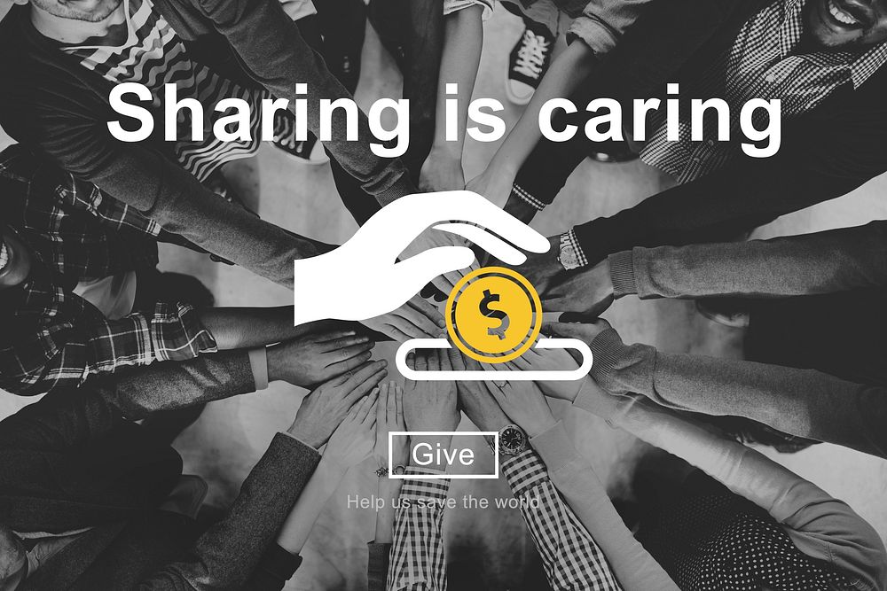 Sharing is Caring Money Donation Give Concept