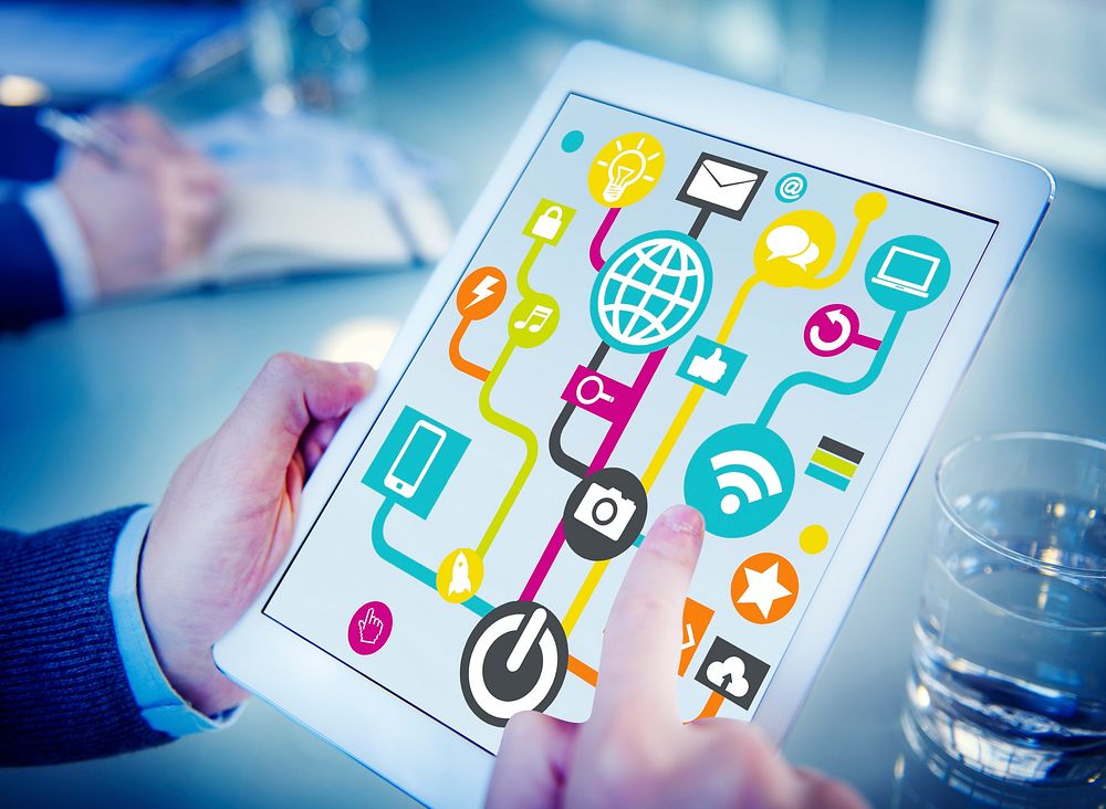 Businessman Planning Global Communications Networking Tablet Online Concept