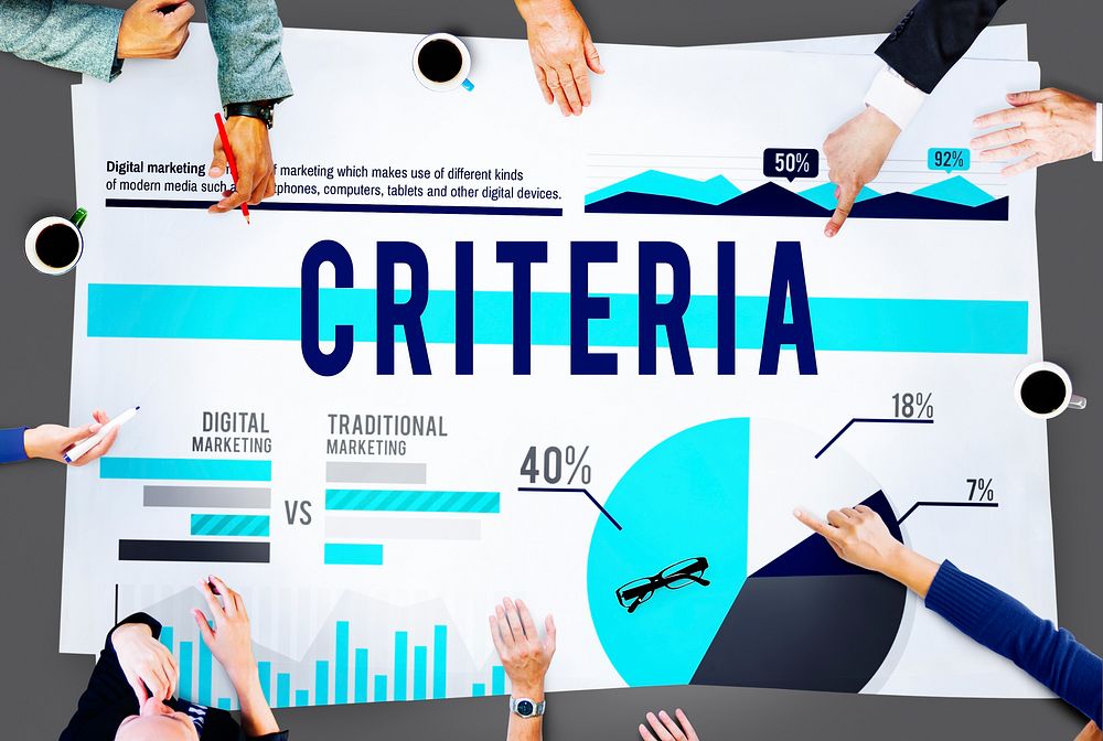 Criteria Regulation Statistics Business Marketing Concept