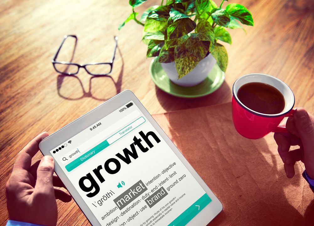 Digital Dictionary Growth Market Brand Concept