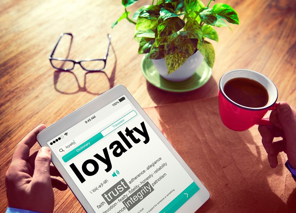 Digital Online Dictionary Meaning Loyalty Concept