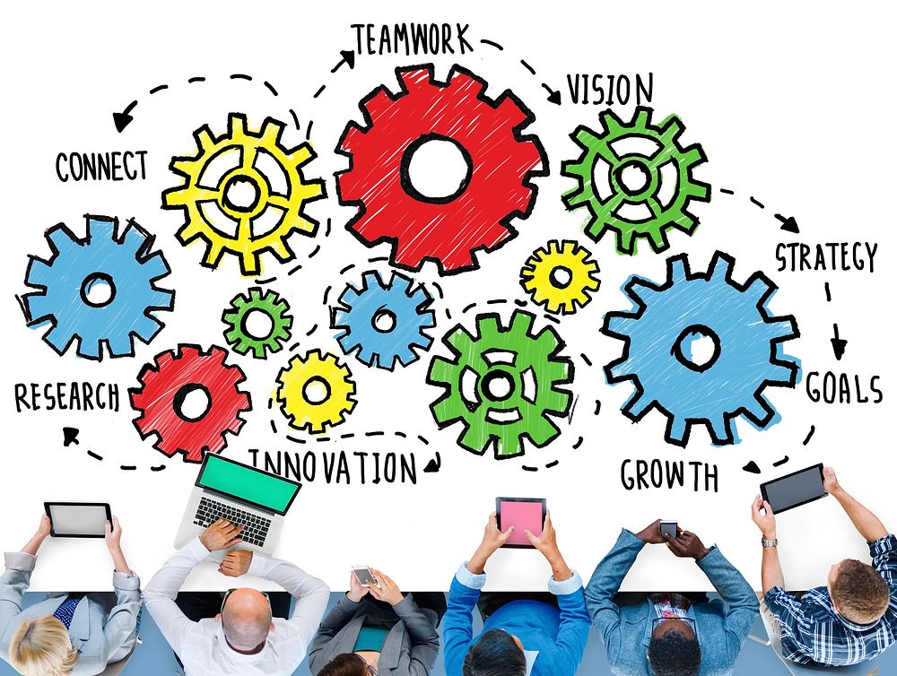 Team Functionality Industry Teamwork Connection Technology Concept