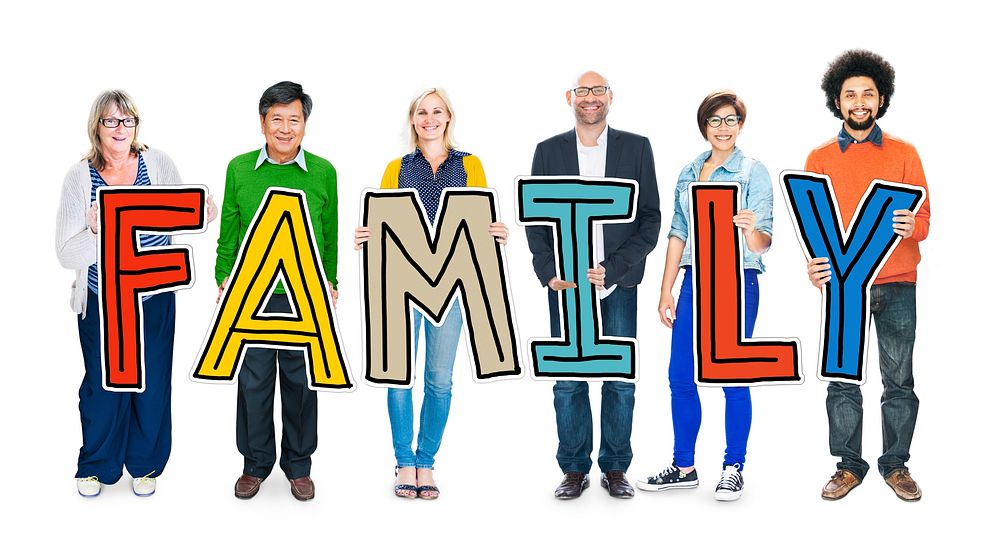 Group of People Holding Letter Family Concepts