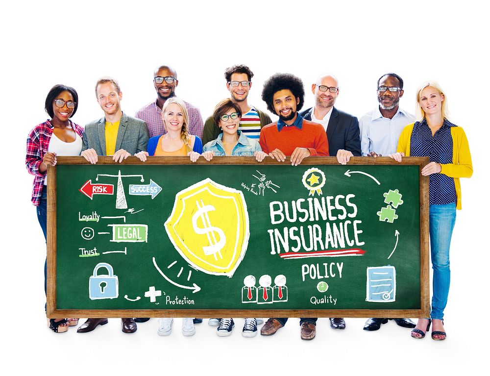 Multiethnic People Banner Safety Risk Business Insurance Concept