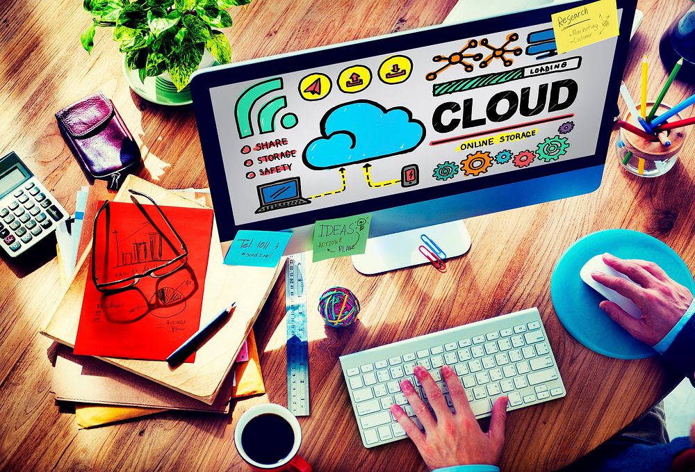 Cloud Computing Network Storage Online Concept