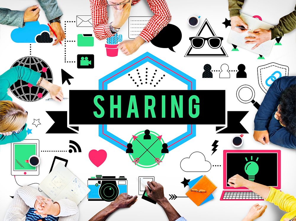 Sharing Social Media Technology Innovation Concept