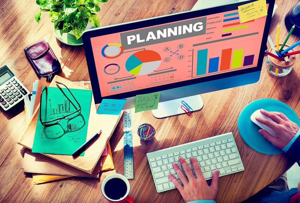 Planning Bar Graph Data Development Plan Strategy Concept