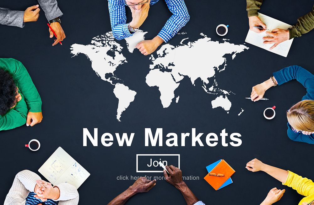 New Markets Commerce Selling Global Business Marketing Concept