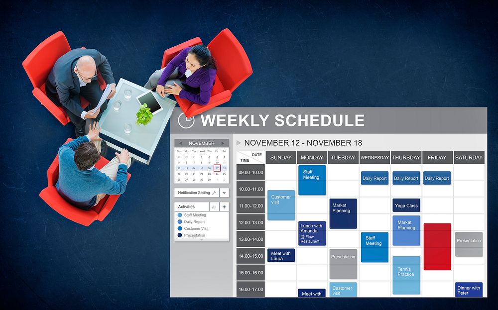 Weekly Schedule To Do List Appointment Concept