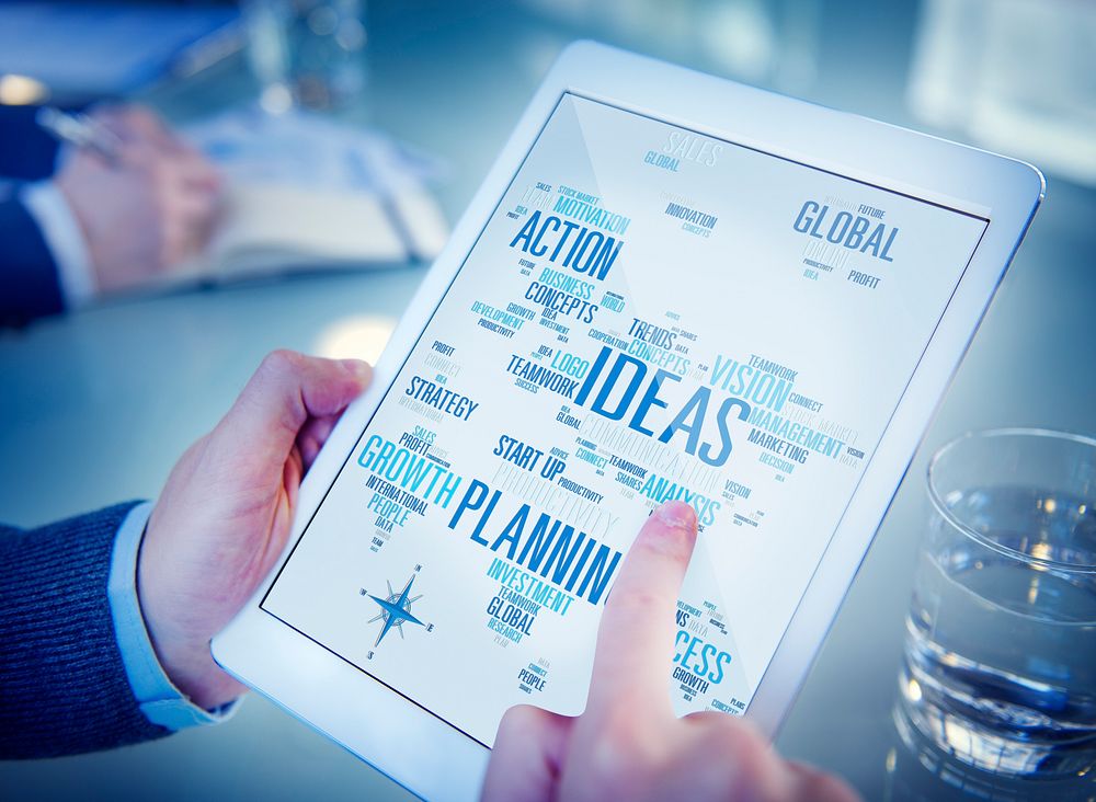 Businessman Planning Digital Tablet Creativity Ideas Concept