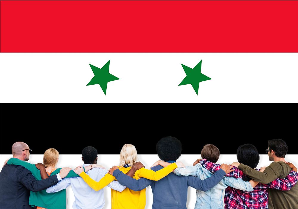 Syria National Flag Teamwork Diversity Concept