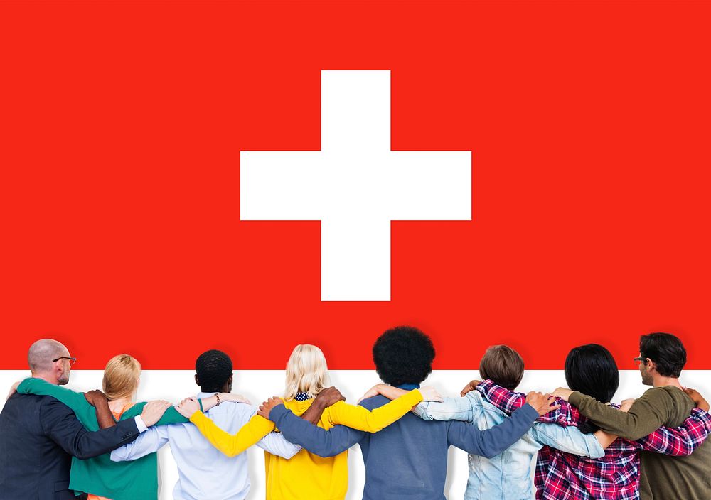 Switzerland National Flag Teamwork Diversity Concept