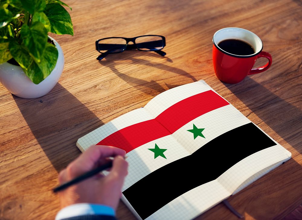 Syria National Flag Studying Reading Book Concept