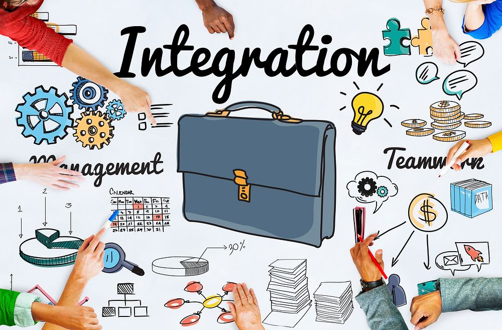 Integration Blend Combine Merge Unite Consolidate Concept