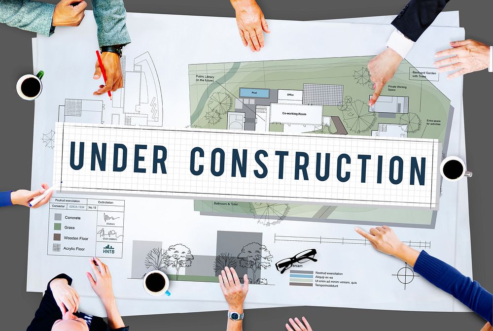 Under Construction Project Attention Building Concept