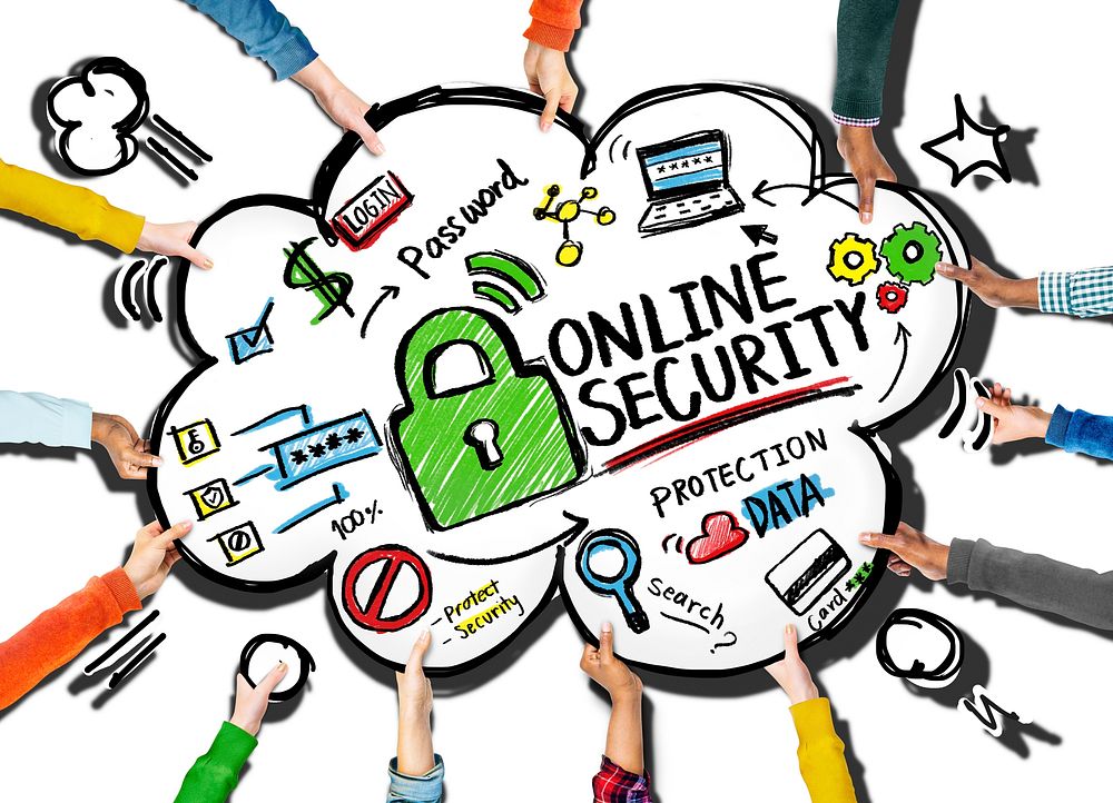 Online Security Protection Internet Safety Support Team Concept