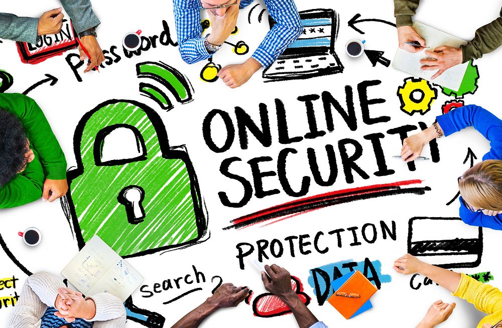 Online Security Protection Internet Safety People Meeting Concept