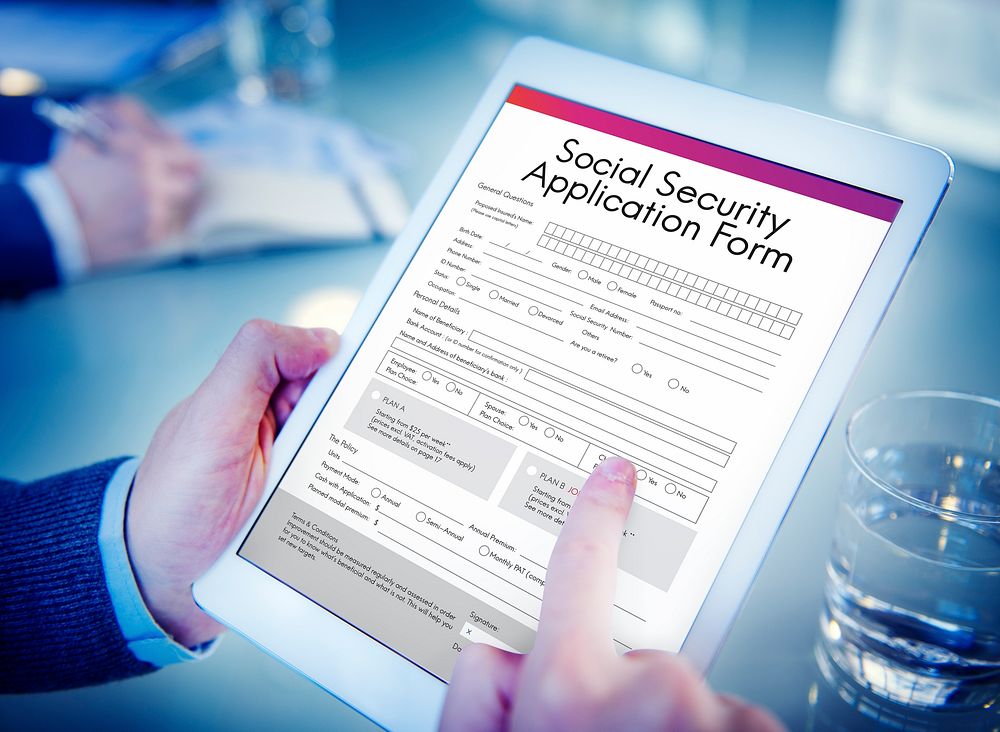Social Security Application Form Insurance Pension Concept