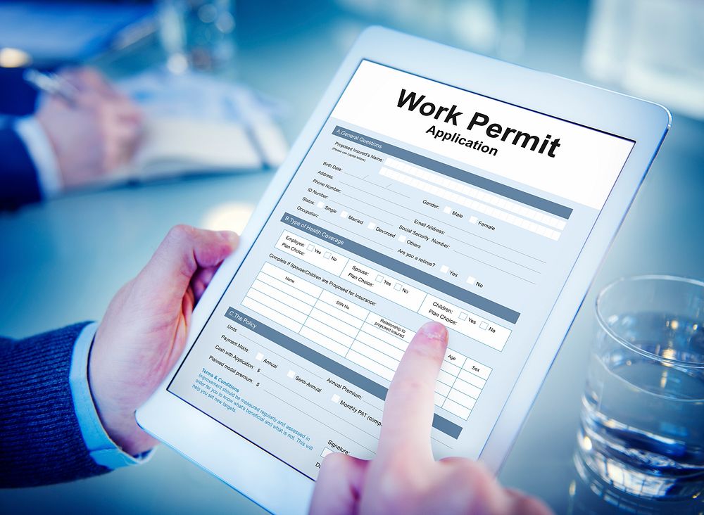 Work Permit Application Job Employment Concept