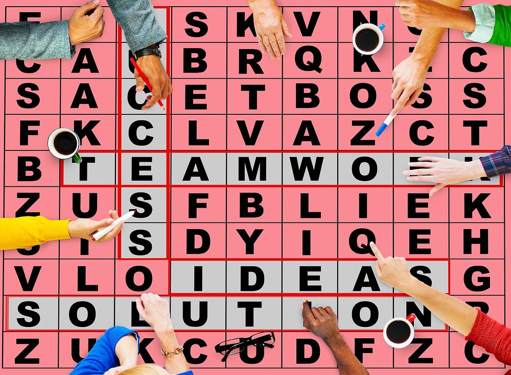Success Crossword Puzzle Words Achievement Game Concept