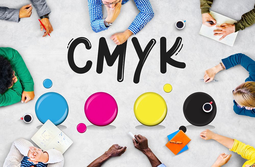 CMYK Creative Design Color Ink Mixture Printing Concept