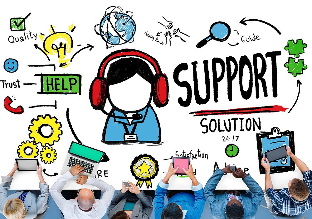 Support Solution Advice Help Quality Care Team Concept