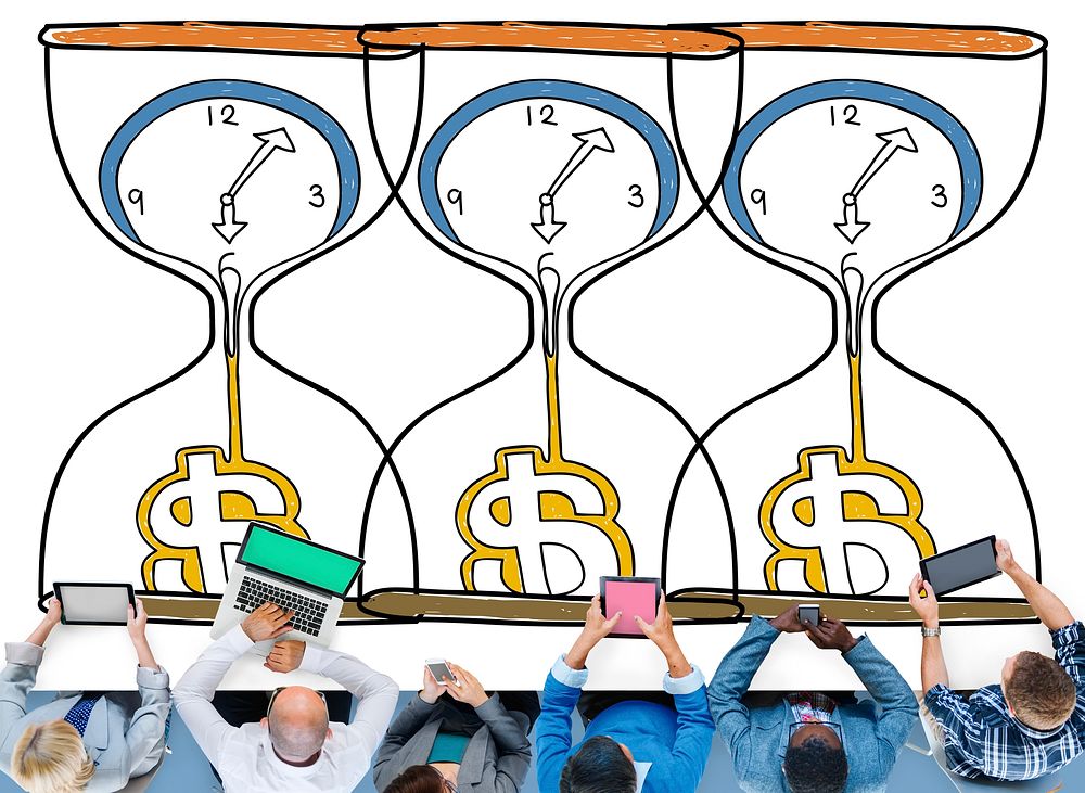 Time is Money Sandglass Investment Countdown Measure Concept