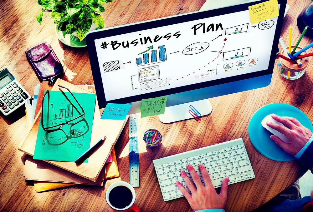 Business plan flowchart drawing sketch