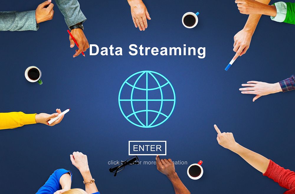 Data Streaming Online Internet Technology World Concept
