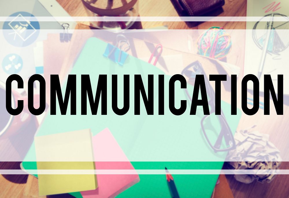 Office tools with the word communication