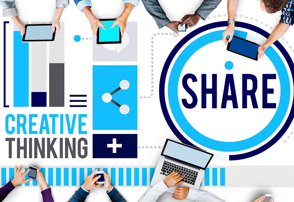 Share Creative Thinking Exchange Technology Concept
