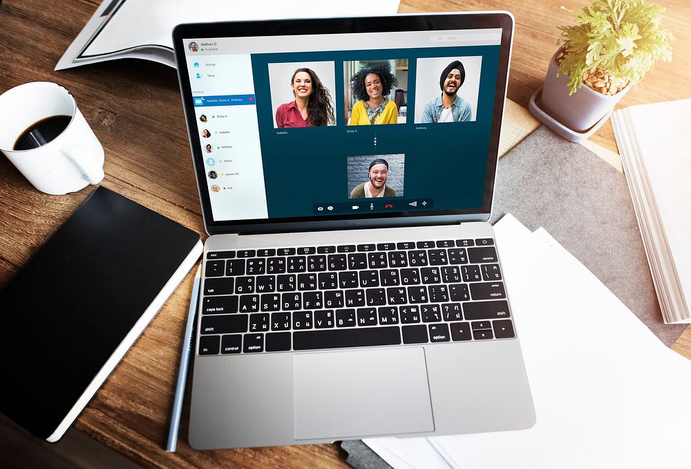 Group Friends Video Chat Connection Concept