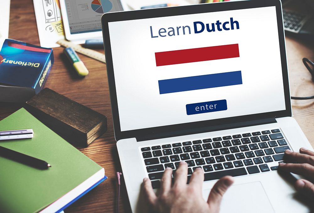 Learn Dutch Language Online Education Concept