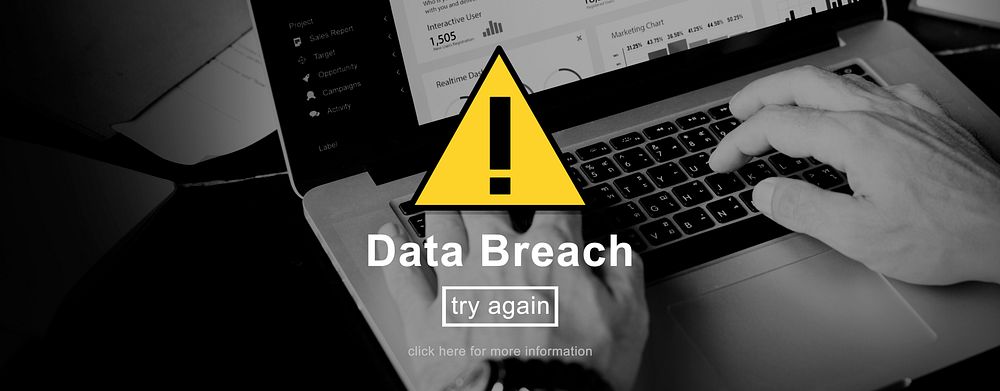 Data Breach Warning Sign Concept