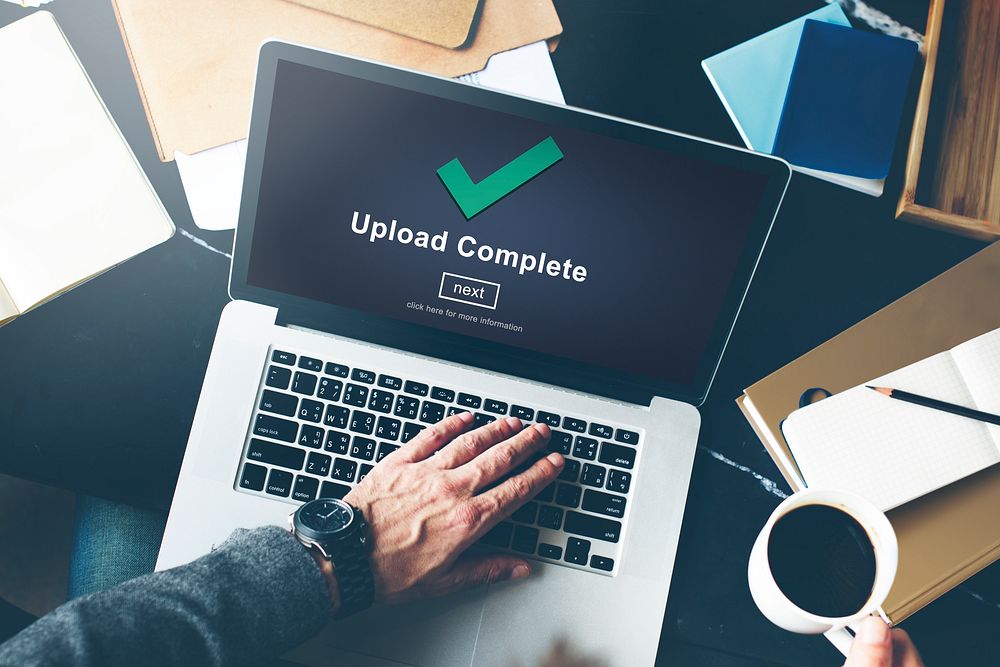Upload Complete Achievement Digital Internet Concept