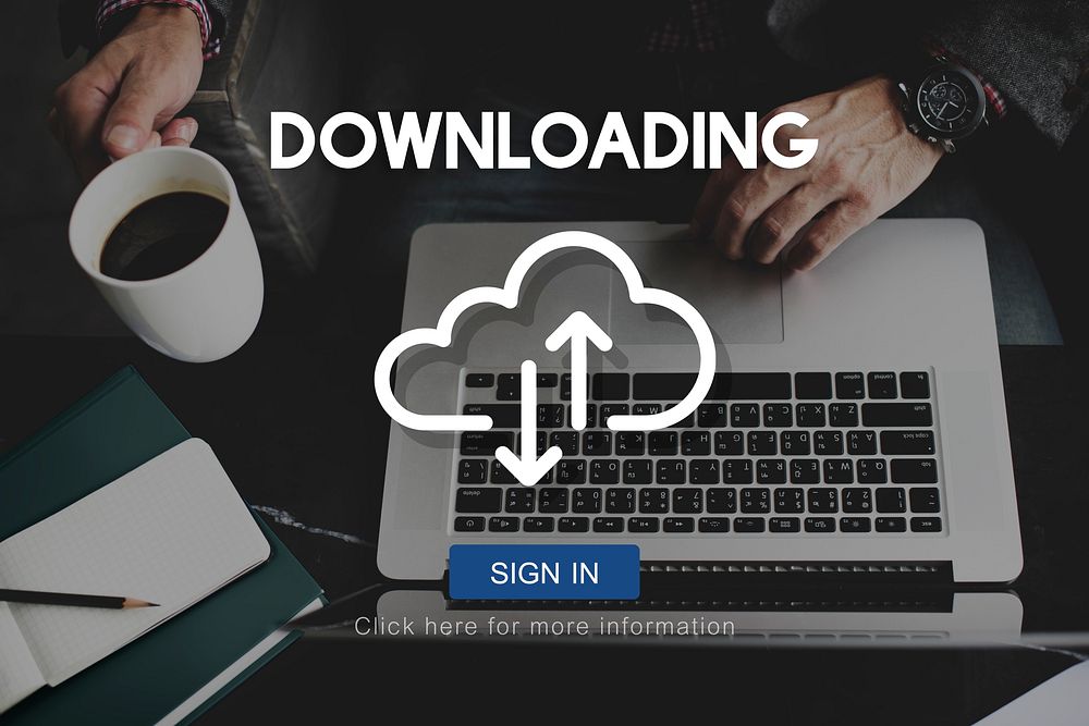 Downloading Technology Online Website Storage Concept