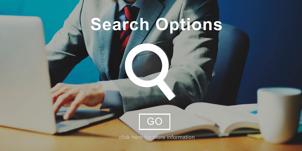 Search Options Internet Selection Homepage Concept