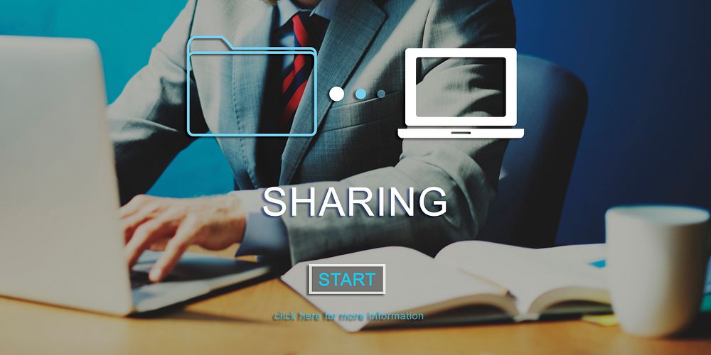 Sharing Information Networking Social Media Concept