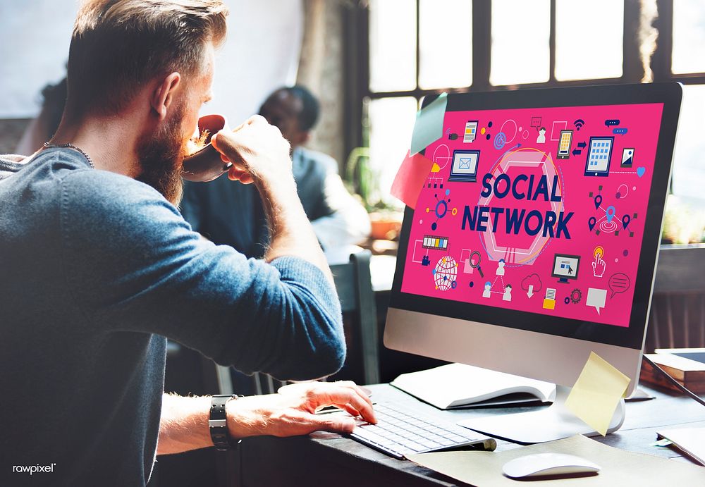 Social Network Communication Media Technology Concept