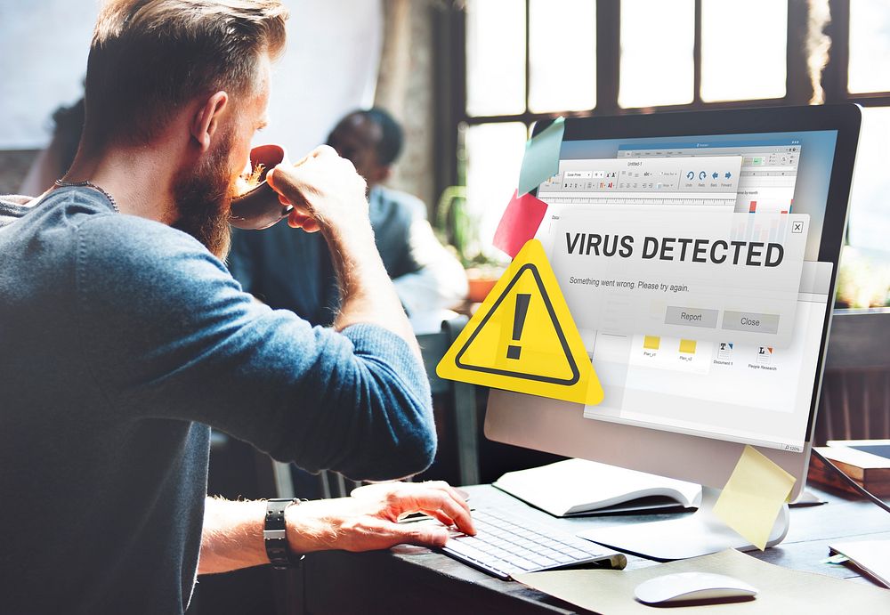 Unsecured Virus Detected Hack Unsafe Concept
