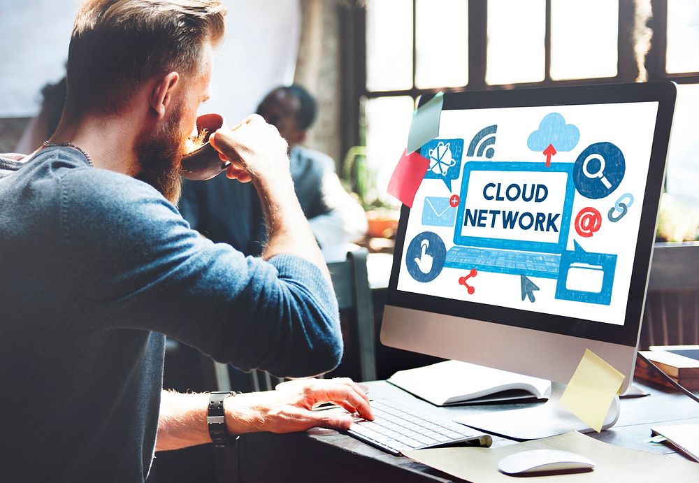 Cloud Network Dara Information Storage Sharing Technology Concept