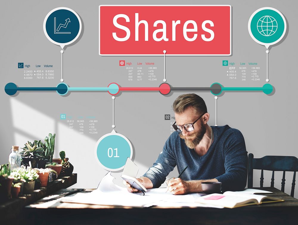 Shares Global Business Information Data Concept