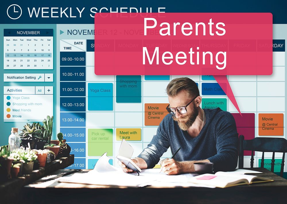 Weekly Schedule Reminder Activities Planner Concept