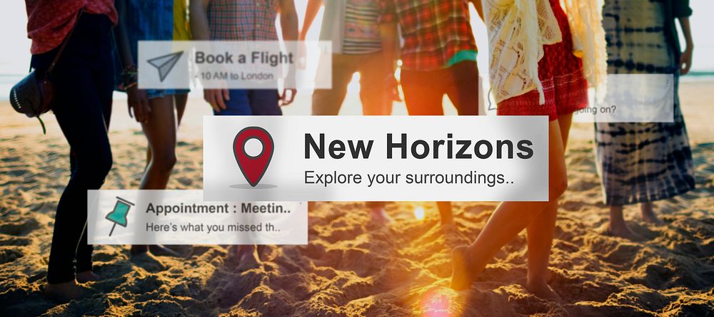 New Horizons Travel Explore Position COncept
