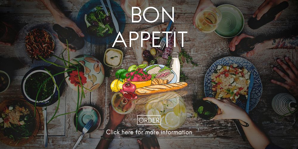 Bon Appetit Delicious Dining Eating Beverage Concept
