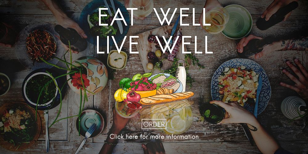 Eat Well Live Well Nutrition Organic Healthy Concept