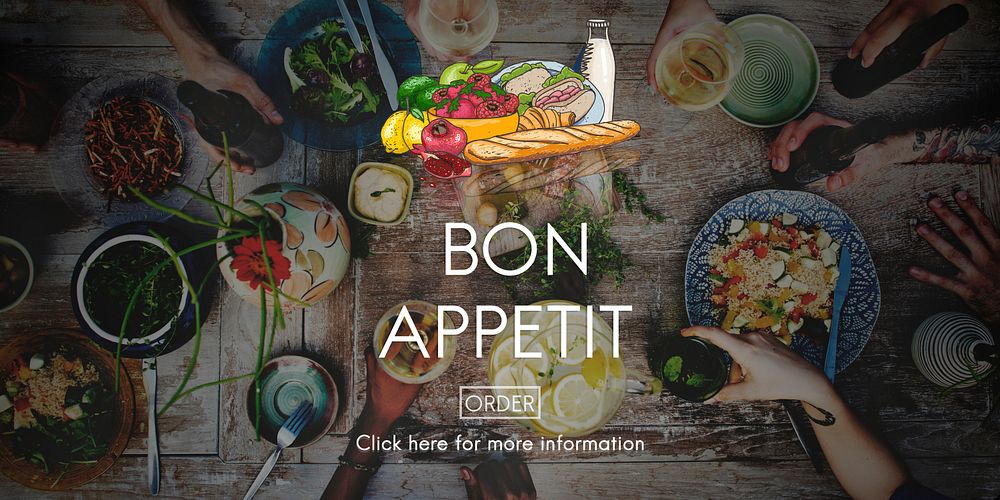 Bon Appetit Delicious Dining Eating Beverage Concept