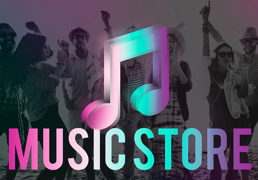 Audio Store Music Note Icon Graphic Concept