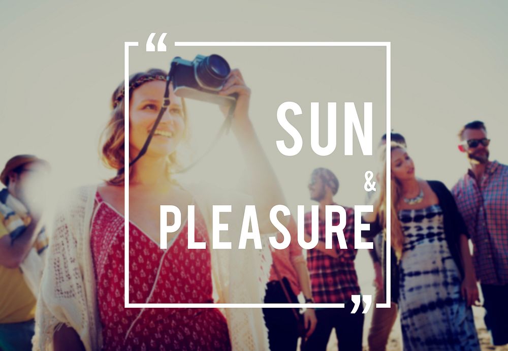 Sun and Pleasure Summer Friendship Beach Vacation Concept