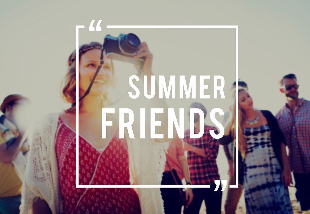 Summer Friends Beach Friendship Holiday Vacation Concept